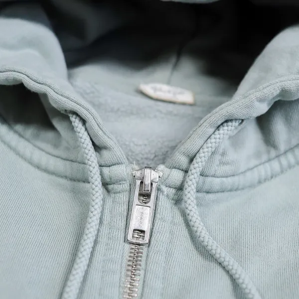 John Galt Brandy Melville Hoodie Women One Size Sage Green Oversized Zip Up Soft - Image 8