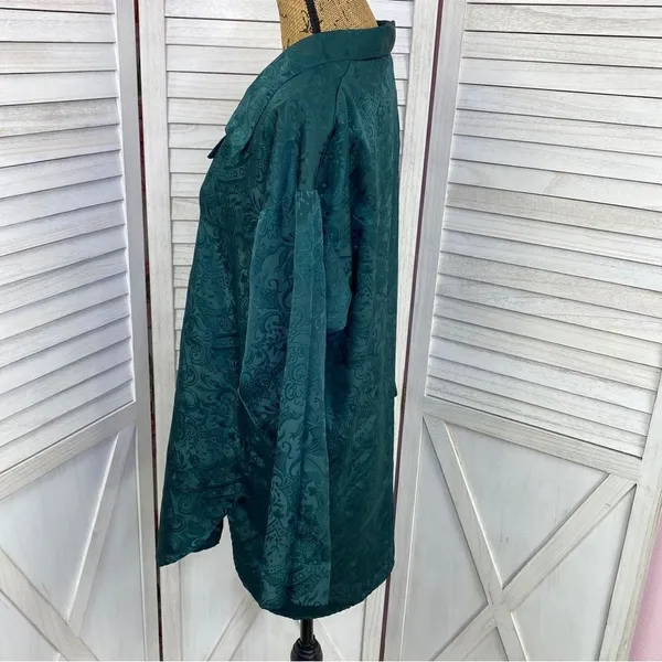 Victoria’s Secret Vintage‎ Satin Brocade Nightshirt Green Small - Image 2