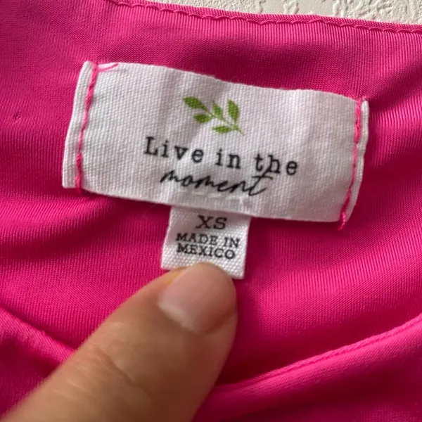 Live in the Moment Pink Cutout Tank Top XS Y2K Asymmetrical Going Out - Image 4