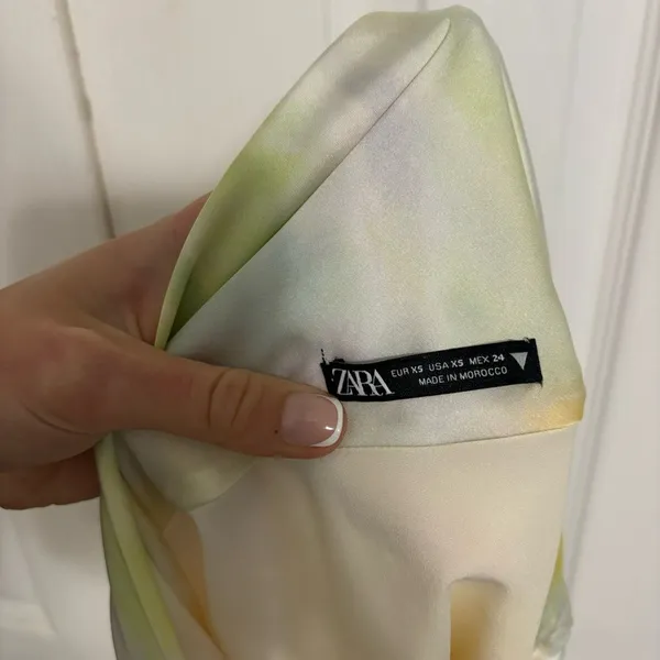Zara Tie Dye Print Mini Satin Dress Backless Spaghetti Straps - Image 8