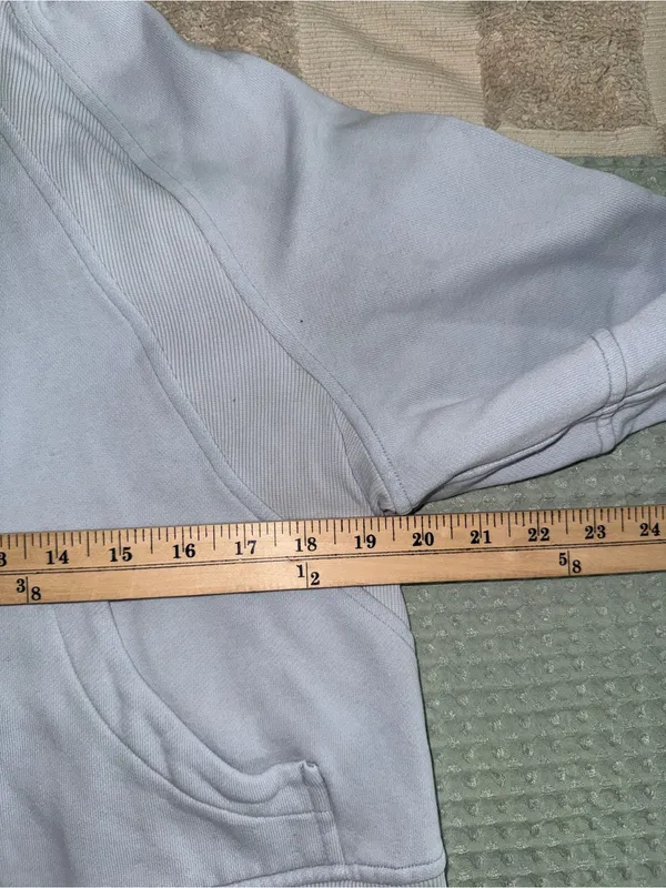 Lululemon Scuba Oversized Funnel Neck Half Zip Blue Linen XS/S LW3FJ6S - Image 3