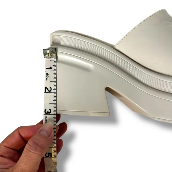 EXE TM 403 Wedge‎ Heel Platform Sandals Beige Size 38 Slip On Open Toe Chunky - Image 4