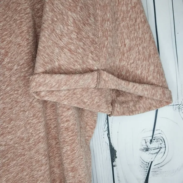 Free People Beach Heathered Dusty Pink Asymmeteical Loose Fit Boho Cover-Up - Image 11