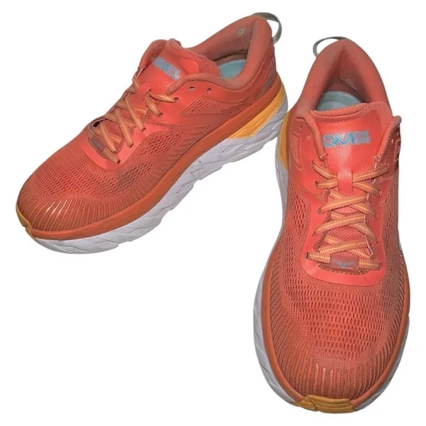 Hoka One One Women’s Size 11 Camellia Coastal Bondi 7 Mesh Trainers Sneakers - Image 3
