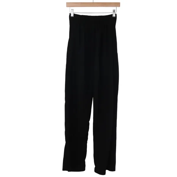 Unbranded Pants Womens M Wide Leg Black High Waist Pleated Career Excellent - Image 3