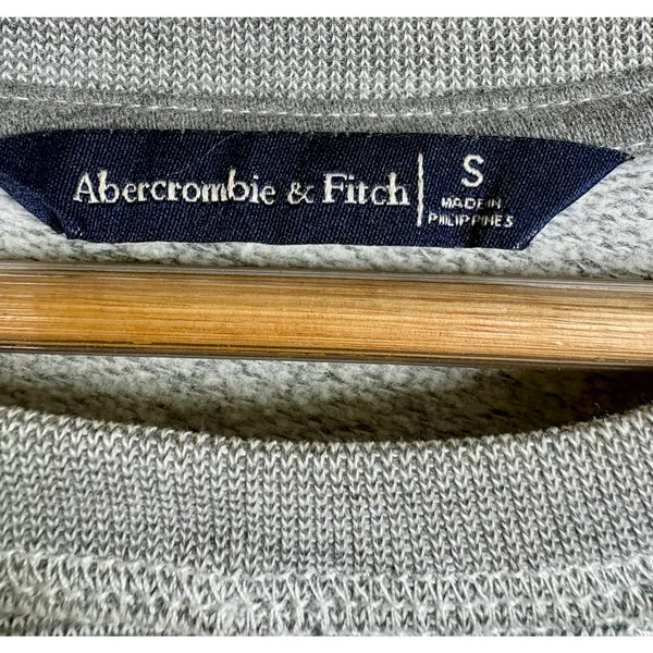 Abercrombie & Fitch Gray Colorblock Snap Side Pullover Sweatshirt Top Size Small - Image 3