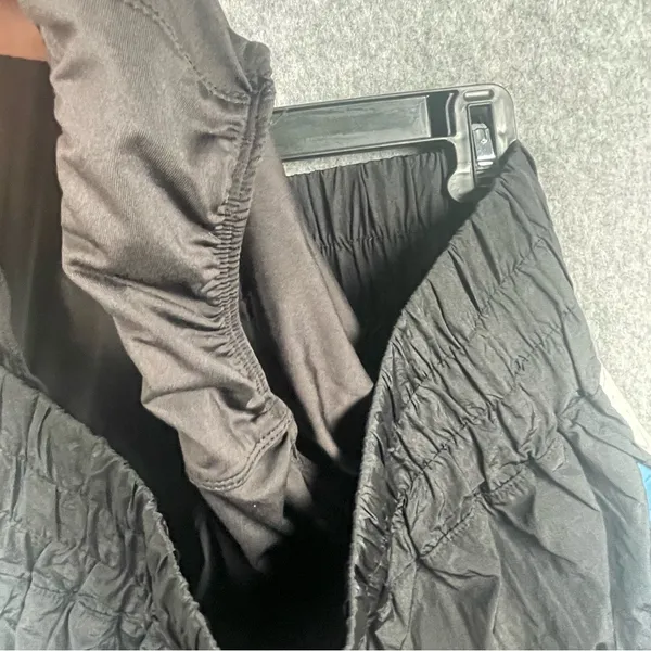 Free People Movement Womens Size Large boxer style Shorts Blue and Black Nylon‎ - Image 6