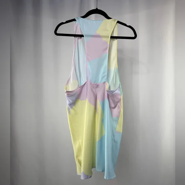 NWT ASOS Design Bias Cut Plunge Satin Racerback Mini Dress‎ Size 10 - Image 5
