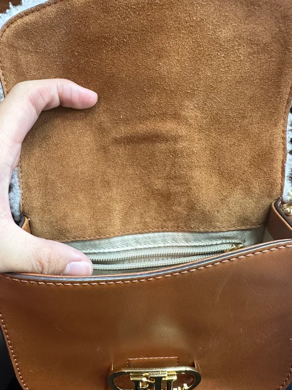 Ralph Lauren Shearling Small Addie Crossbody Handbag - Image 8