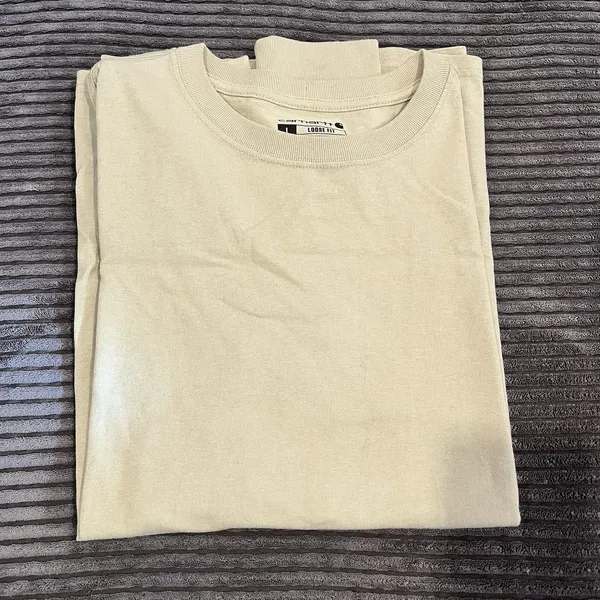 Carhartt Women Long Sleeve T-shirt Loose Fit L Sleeve logo Crew Neck Light Green - Image 2