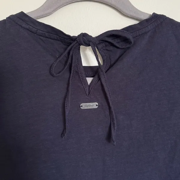 Barbour Willow Swing Top – Women’s US 8 / UK 12 Midnight Navy Crochet Tie Back - Image 6