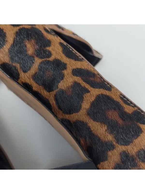 Sole Society Marty Leopard Animal Print Loafers Heel Pointed Vamp Shoes Size 8M - Image 10
