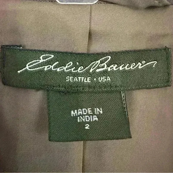Eddie Bauer Blazer Wool‎ Blend Womens Size 2 Brown Casual Formal Timeless - Image 4