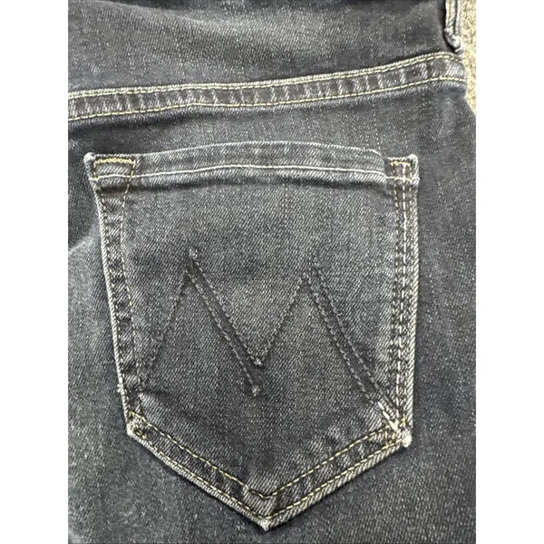 MOTHER High Waisted Looker Jeans Womens 27 Dark Wash Skinny Stretch Designer - Image 12