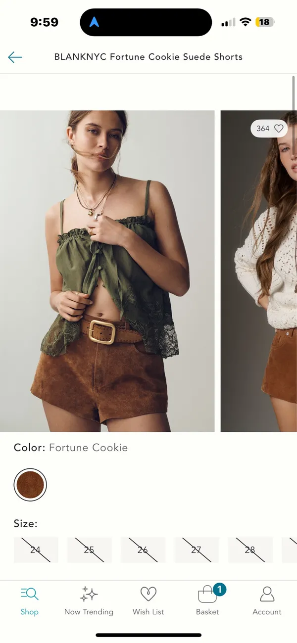 Anthropologie BlankNYC suede light brown shorts - Image 2