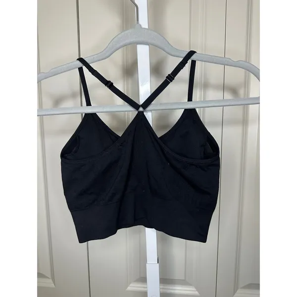 Pro-Fit Black Sports Bra Womens Medium Adjustable Straps Longline‎ Ribbed - Image 4