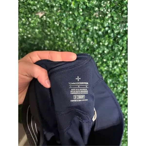 Tommie Copper Navy Blue 24" Lower Back Support Compression Leggings Sz Large - Image 3