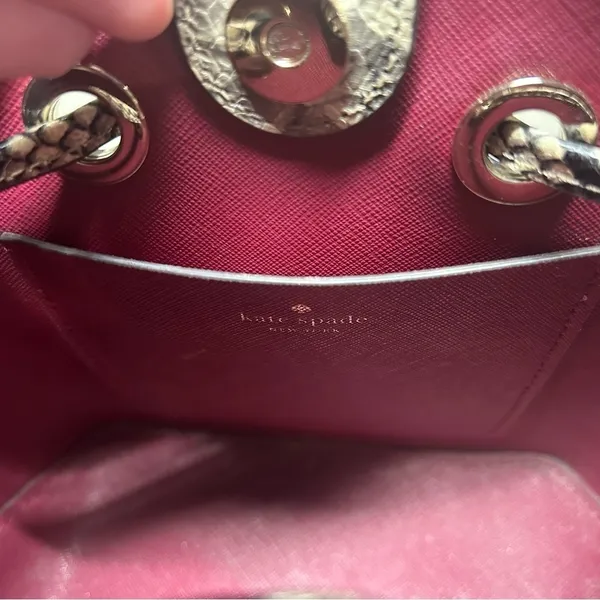 Kate Spade Eva Exotic Python Snakeskin Print Bucket Bag Crossbody - Image 8