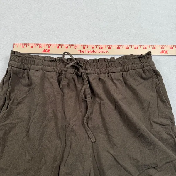 Natural Life Shorts Womens XL Brown Cotton Elastic Waist Drawstring Pocket Boho - Image 3