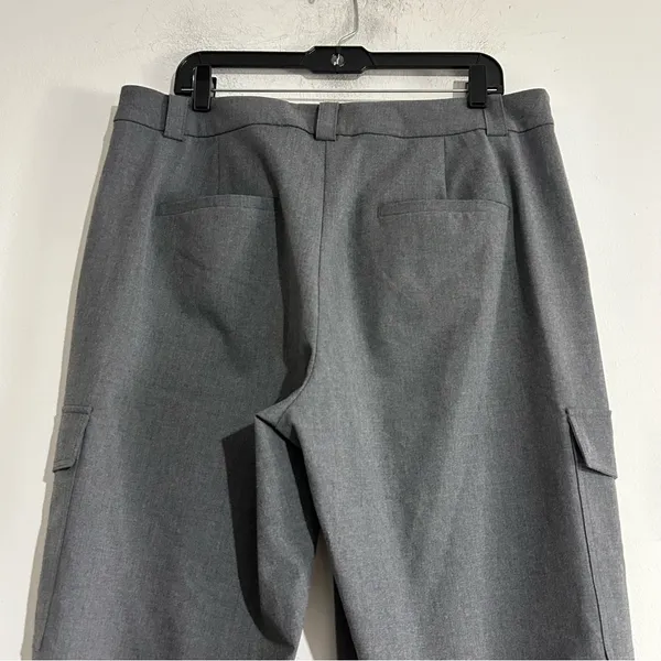 LOFT Cargo Wide Leg Trouser Pants Grey Size 14 Work Office Corpcore - Image 8