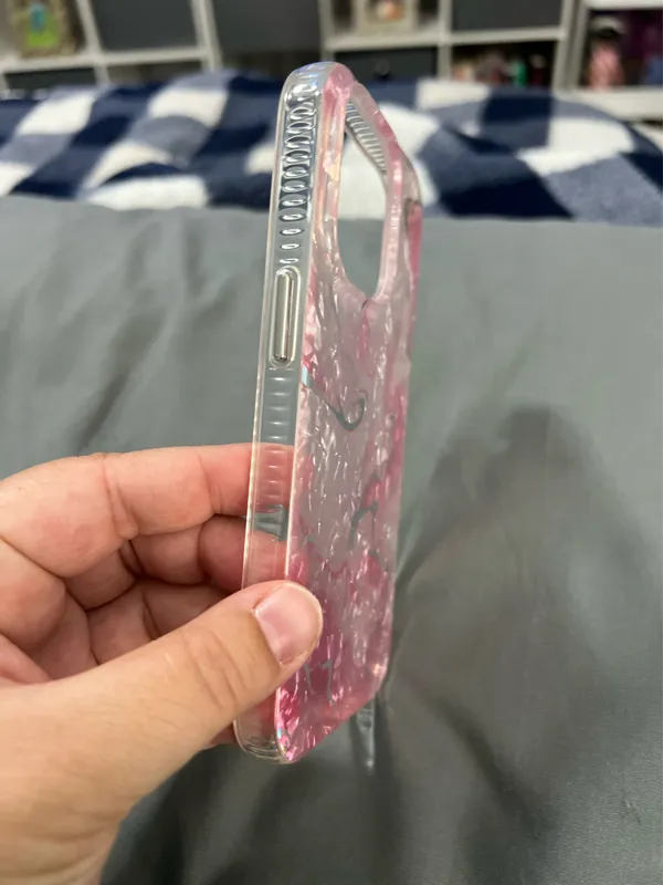 iPhone 14 Pro phone case pink and silver - Image 2