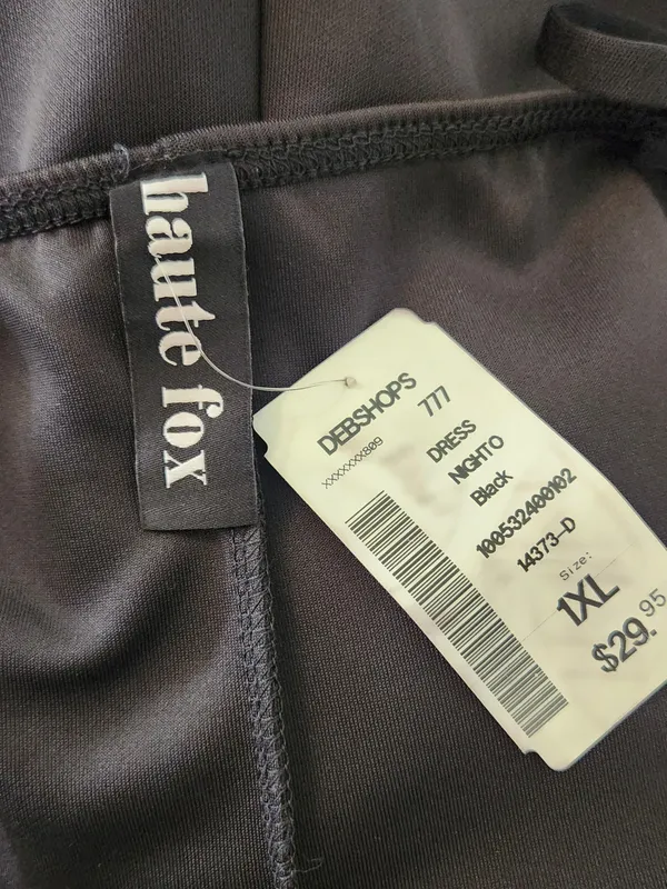 Haute Fox Black and Nude Bodycon Cocktail Dress Size 1XL NWOT - Image 10