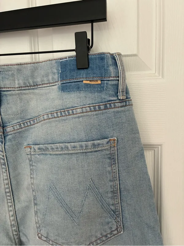Mother The Ditcher Crop Color-block Denim Jeans, Pre-Party, Size 28 - Image 11