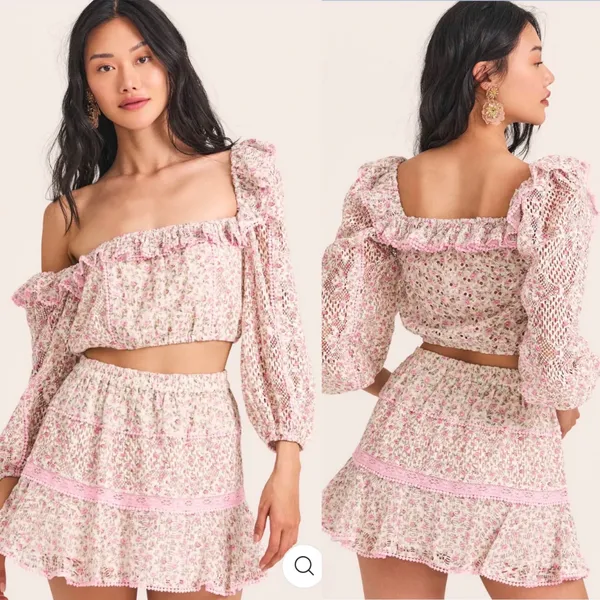 LoveShackFancy Diamond Skirt in Petunia Pink Size XS - Image 2
