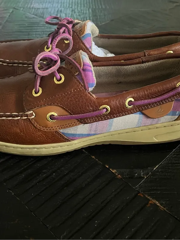 Sperry Women’s Top Sider Songfish Brown Leather Boat Shoes Size 9.5 - Image 2
