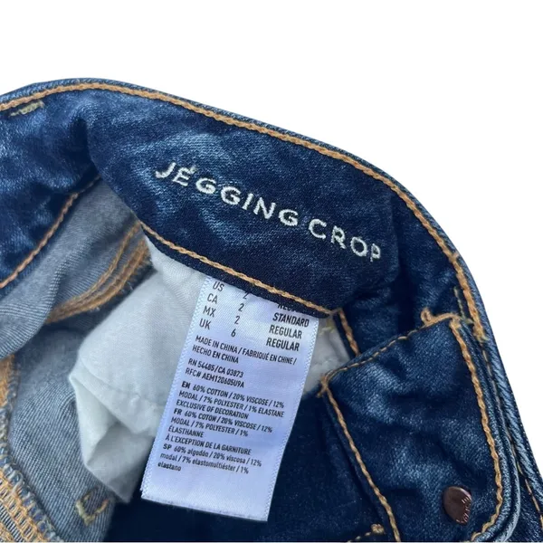 American Eagle Distressed Skinny Jegging‎ Crop Jeans Raw Hem Size 2 Normcore - Image 3