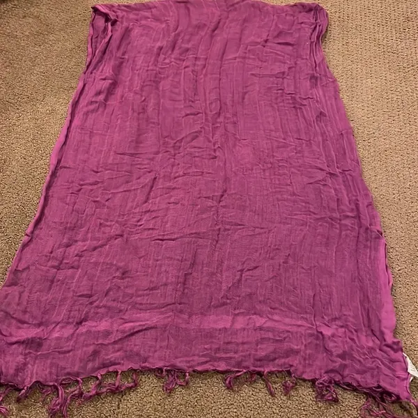 Wrap Women’s Purple Fringe Scarf Purple - Image 3