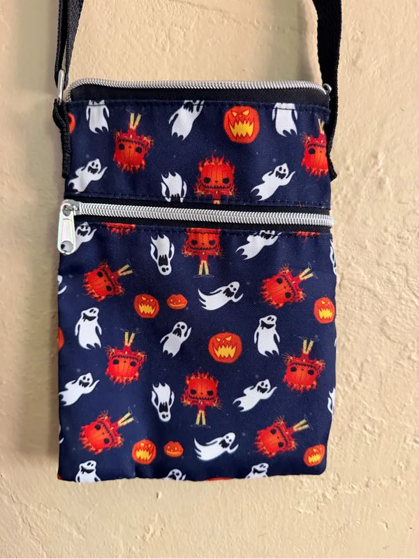 Disney Navy Crossbody Bag with Orange & White Halloween Motif - Image 3