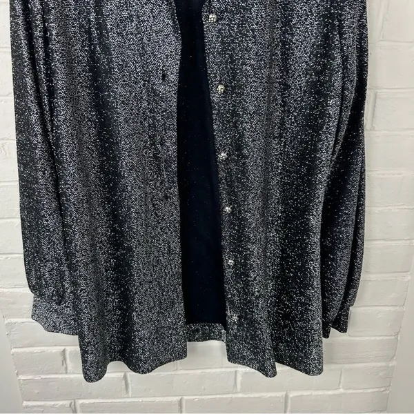 Vintage Montgomery Ward Silver Sparkle Button Down Shirt + Tank Set - Image 5