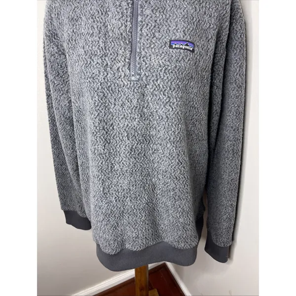 Patagonia Woolyester Fleece Pullover Women's Large Gray 1/4 Zip - Image 8