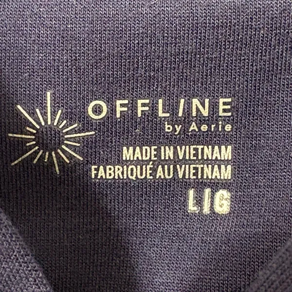 OFFLINE By Aerie Blue ChillUp Full Zip Hoodie Sweatshirt Sz L - Image 3