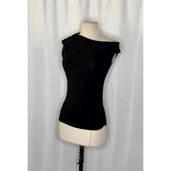 NWT!! J. CREW Stretch Cotton Blend Off the Shoulder Top Solid Black XXS XX-Small - Image 6