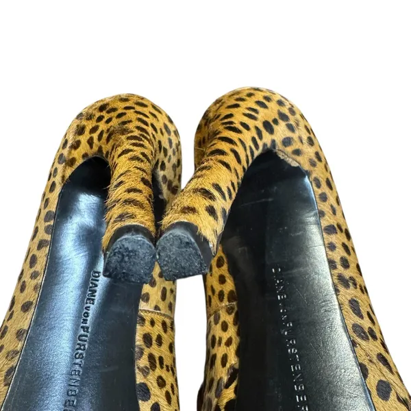 Diane von Furstenberg Shoes Womens Leopard Pony‎ Hair Calf Hair Stiletto Heels - Image 8