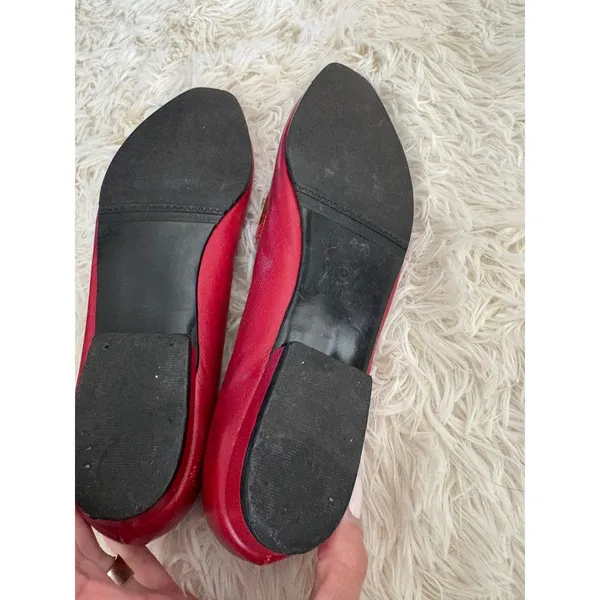 Red Leather Loafers Women's Croc‎ Embossed Square Toe Slip On Dress Shoes - Image 8