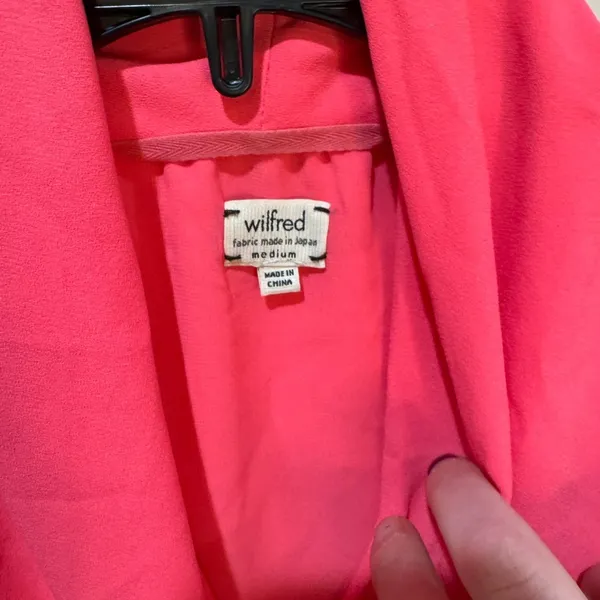 Aritzia Wilfred Sabine‎ Hot Pink Mini Tie Dress sz M - Image 9