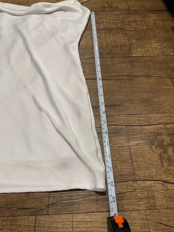 PacSun Kendall & Kylie White Satin Cowl Neck Silky Slip Mini Dress Size S - Image 5