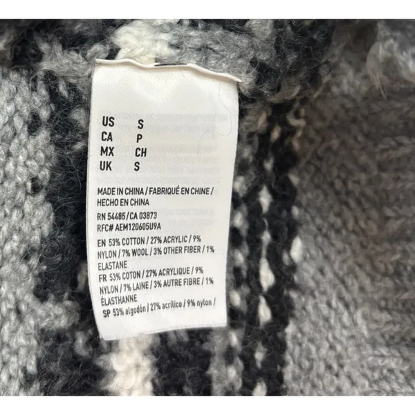 American Eagle Sweater Womens Sz S Fair Isle Nordic Cotton Wool Cabin Ski‎ Cozy - Image 6
