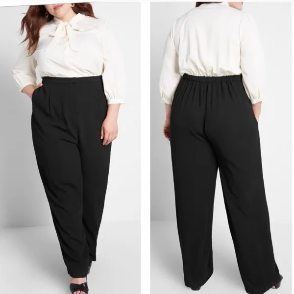 ModCloth Twofer Black White Jumpsuit New Large - Image 2