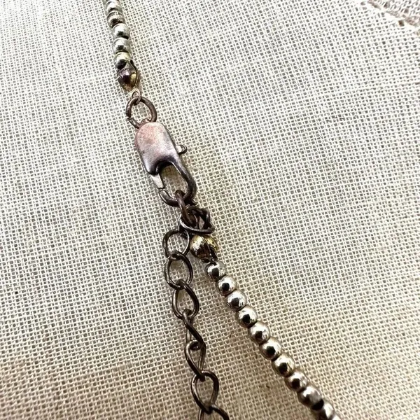 Silver tone clear crystal beaded necklace - Image 4