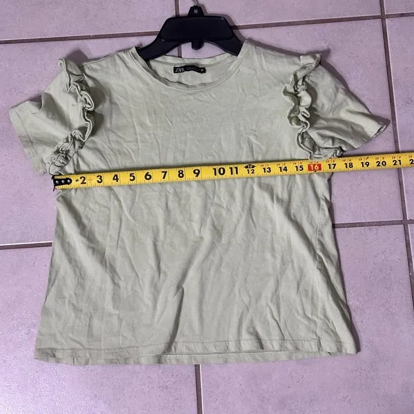Zara Women Light Green top/Blouse Casual‎ size M. - Image 7