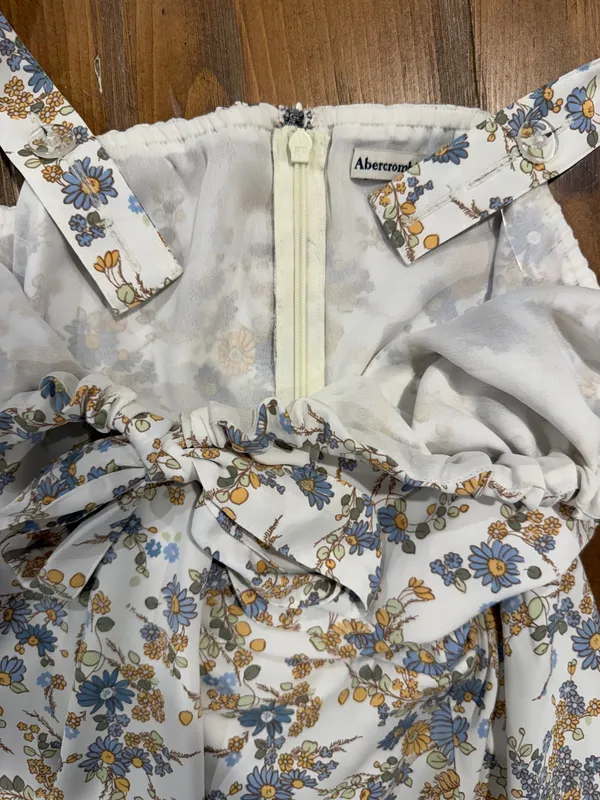 Abercrombie & Fitch Floral Tie Front Midi Dress Women's XL NWT Cottagecore - Image 12