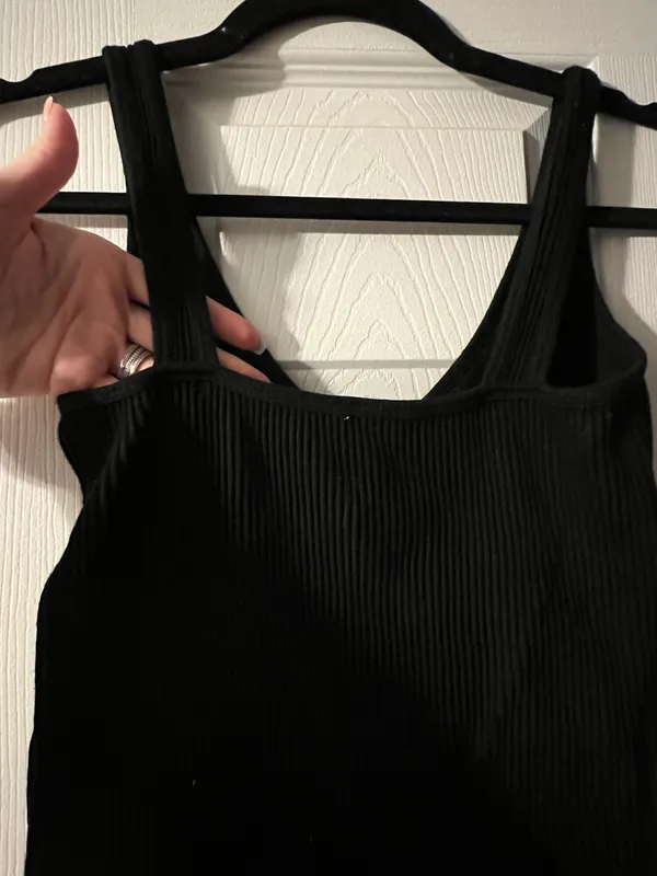 Black Ribbed Bodysuit Size M - Image 4