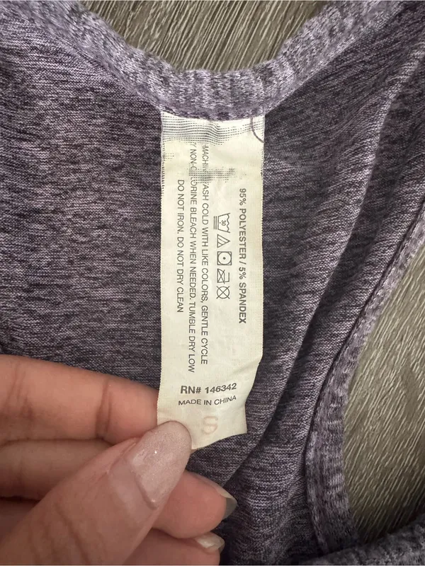 Women's Gray Racerback Tank Top (S) - Image 2