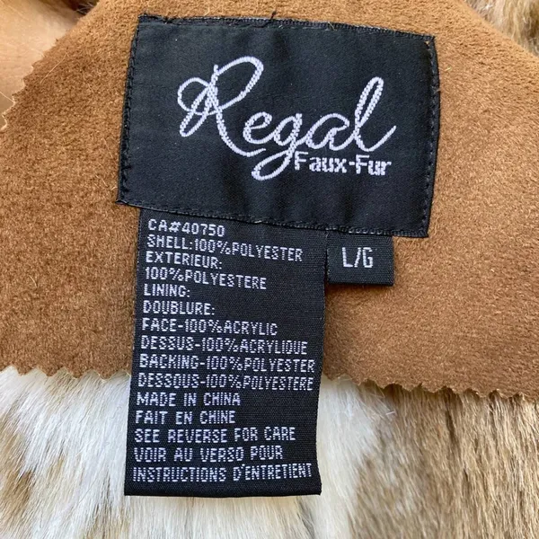 Regal Faux Fur & Suede Winter Coat Sz L - Image 5