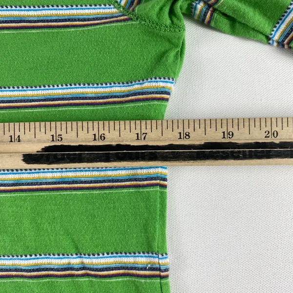 Lauren Jeans‎ Co Ralph Lauren Hoodie Womens Large Green Striped Pullover Lace Up - Image 7