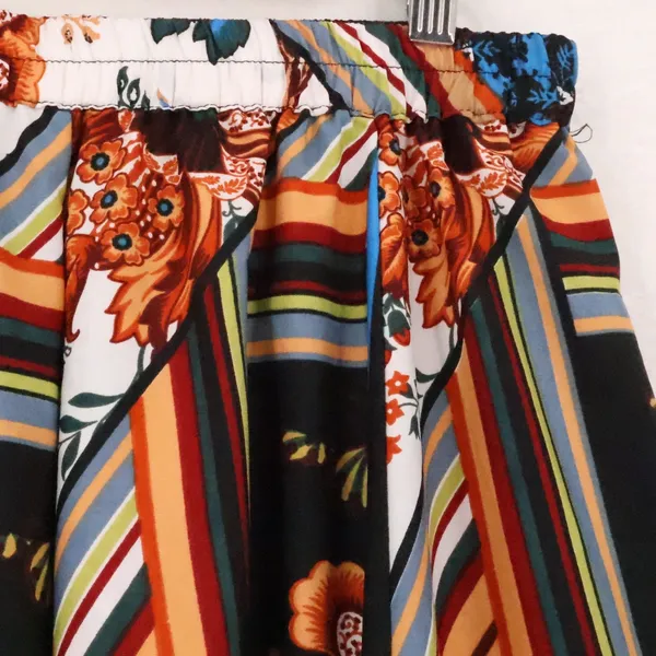 Truly 4 You Patchwork Floral Maxi Skirt Womens Size M Boho Elastic Waist - Image 3